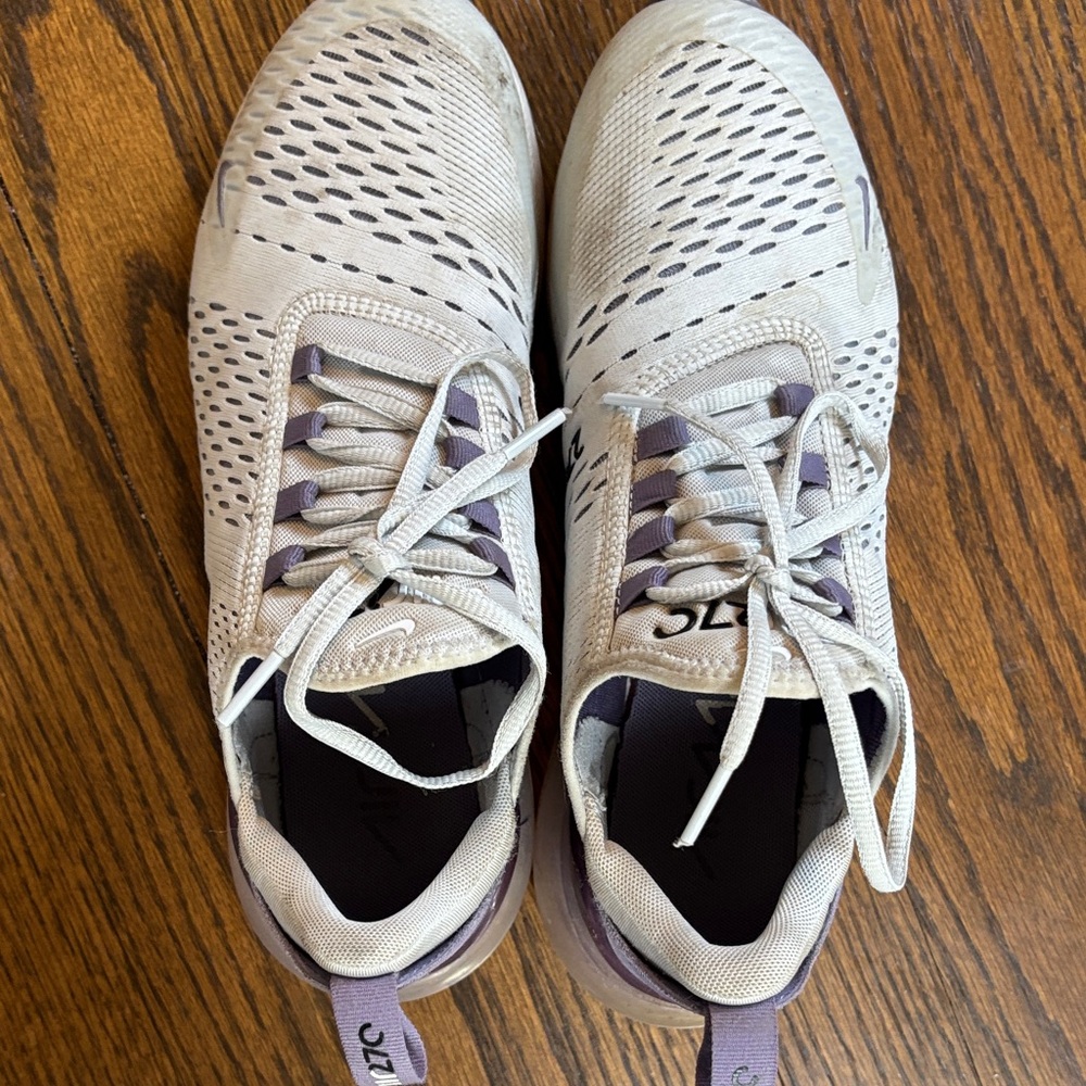 Nike Air Max 270-Athletic Shoes in white  and purple